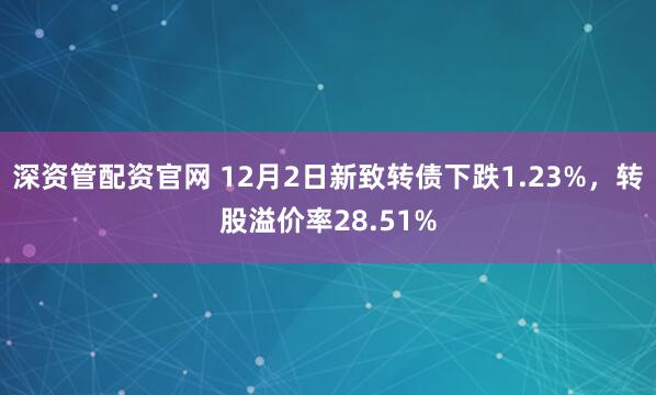 深资管配资官网 12月2日新致转债下跌1.23%,转股溢价率28.51%