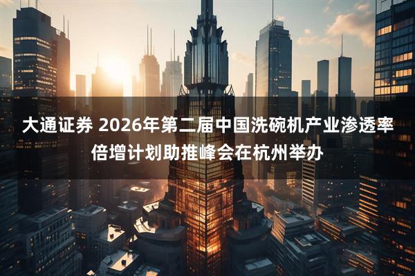 大通证券 2026年第二届中国洗碗机产业渗透率倍增计划助推峰会在杭州举办